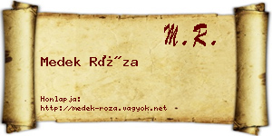 Medek Róza névjegykártya